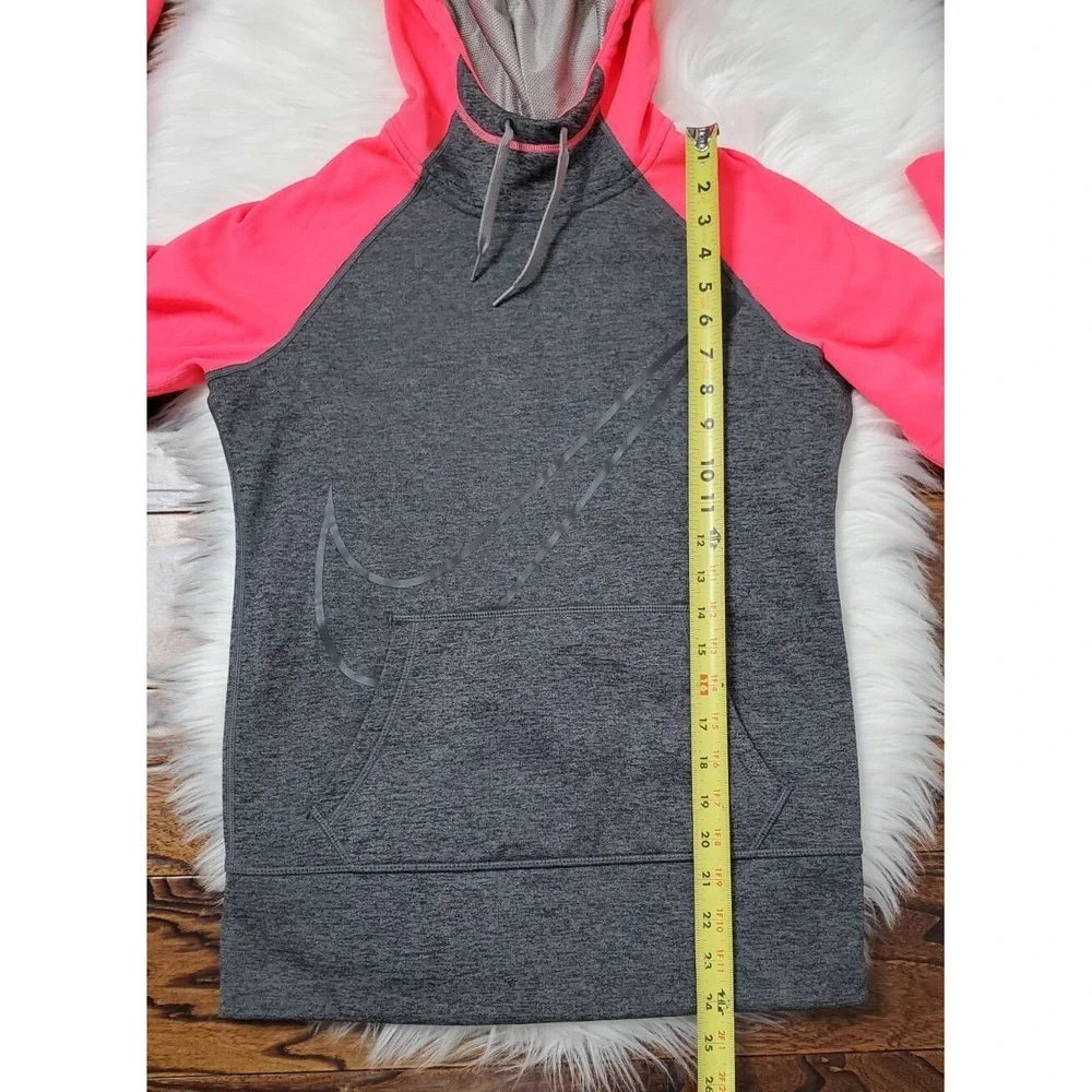 Nike Therma Fit Women's Pullover Hoodie Sweatshirt Size XS Gray /Pink